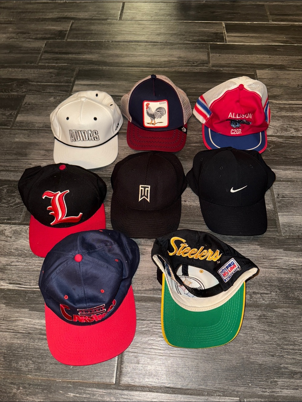 8 hat lot Pittsburgh Steelers pro line Nike tiger woods